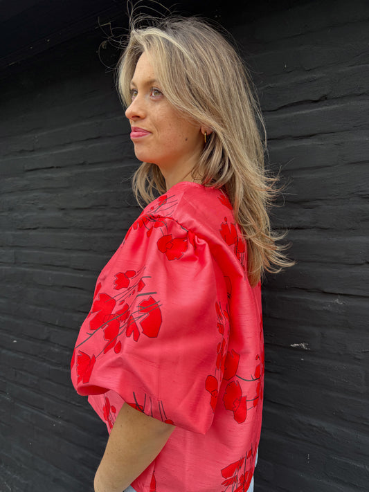 Classy rood-roze blouse van L’Esstiel