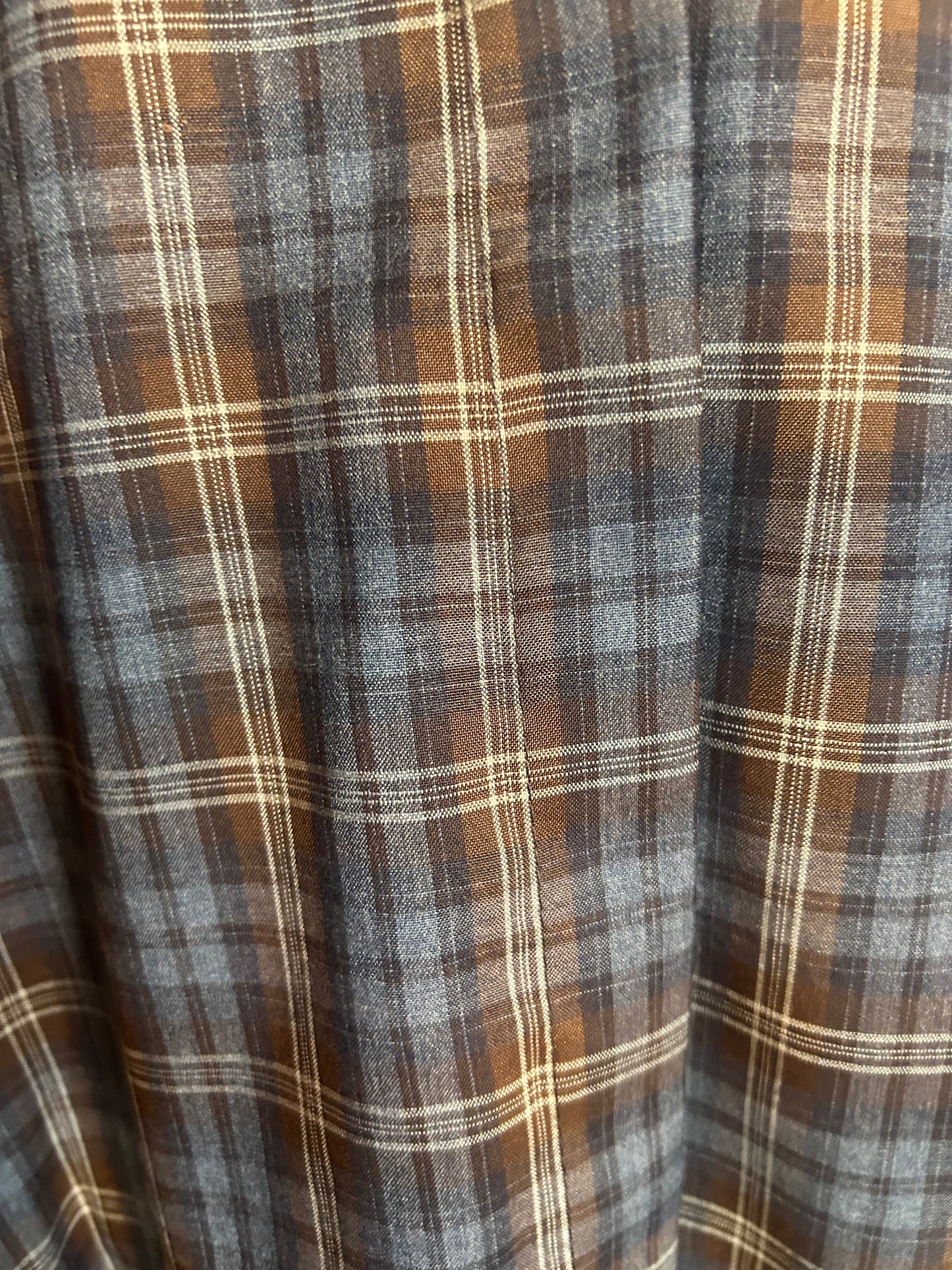 Geruite Blouse met Pofmouwen – Chocoladebruin