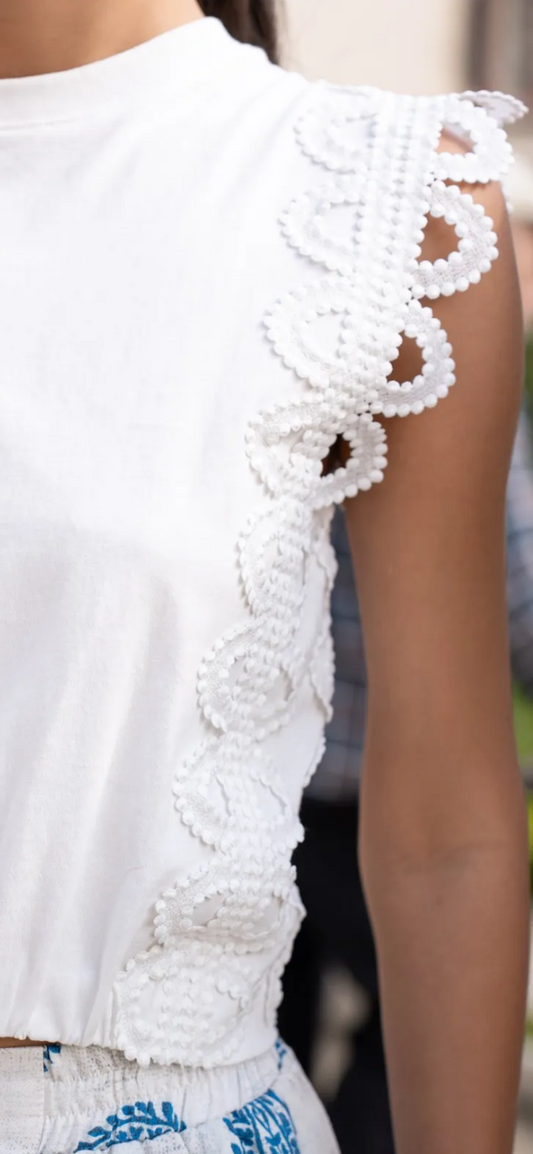 T-shirt met kanten mouwdetail van Choklate Paris