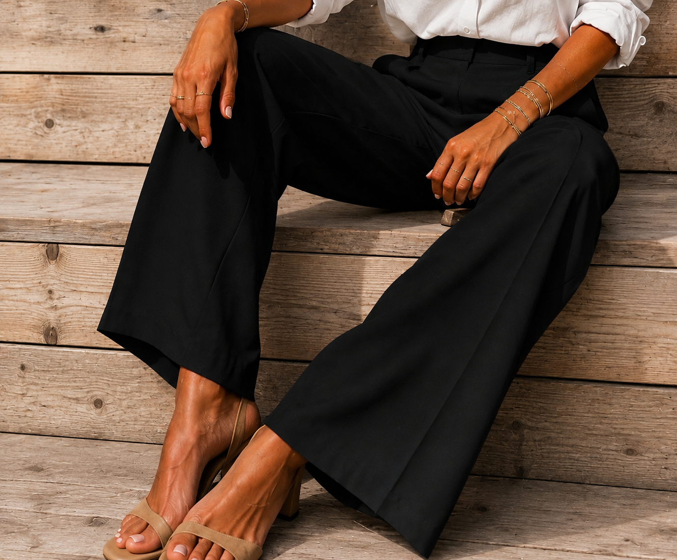 Zwarte Wide Leg Broek