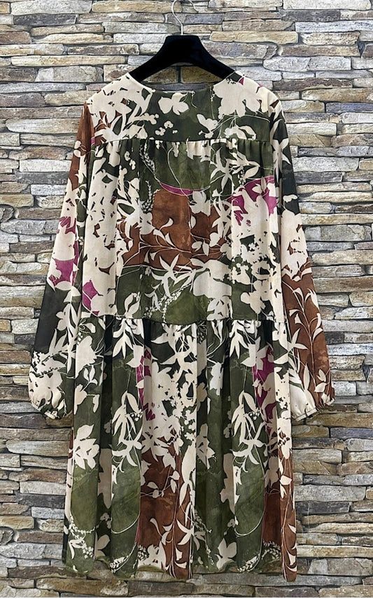 Herfstjurk met groene print