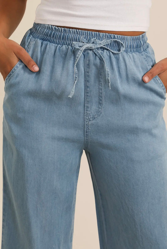 Losse denim-look in soepele lyocell stof 🩵