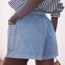 Oraije denim short 🩵 (ook in mintgroen)
