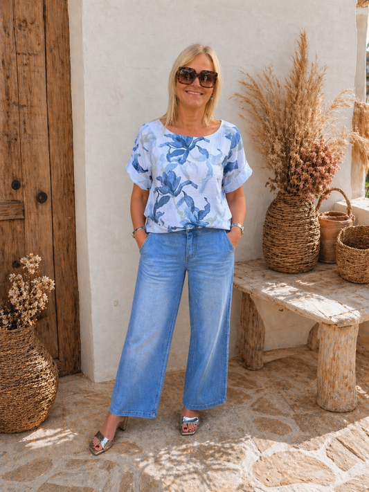 Oversized bloemenprint shirt (ook in mintgroen)