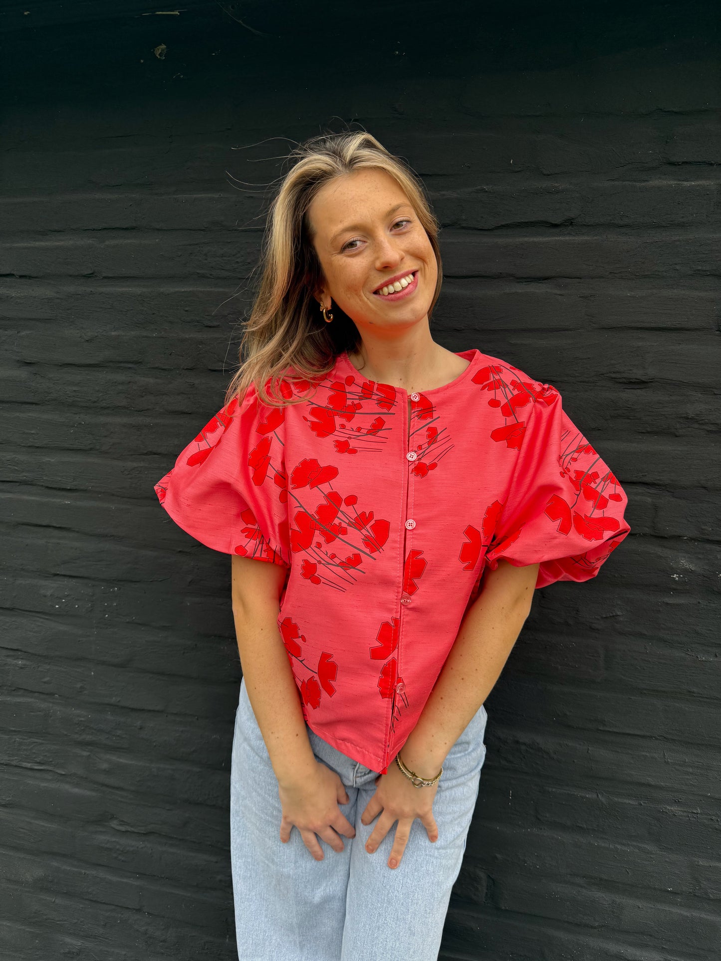 Classy rood-roze blouse van L’Esstiel