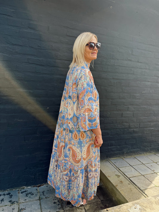 🩵🎀 “Marta du Château” bohemian maxi jurk met paisley print