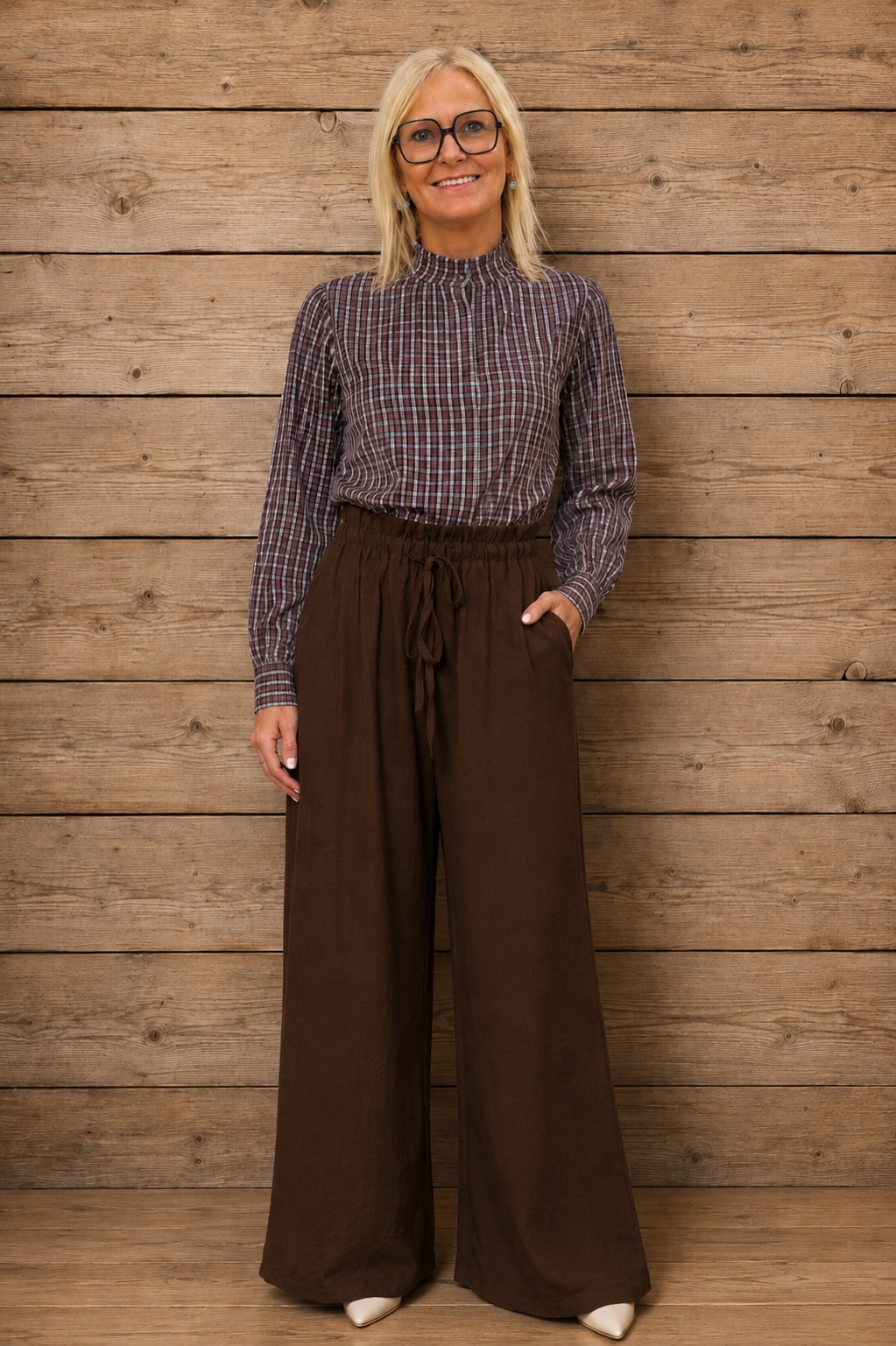 Bruine broek met touwtje