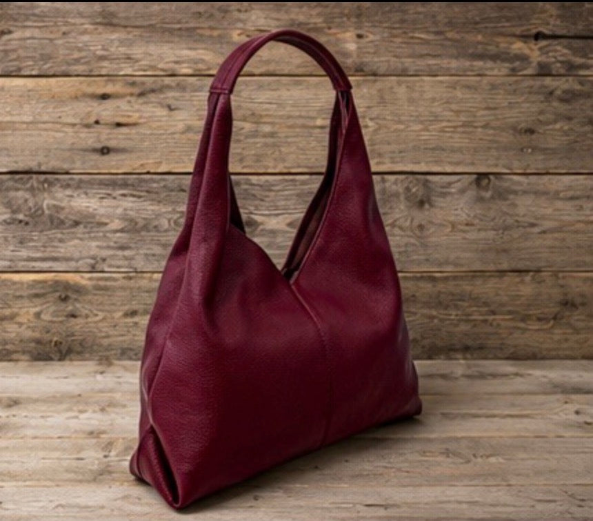 Bordeaux handtas 100% leder