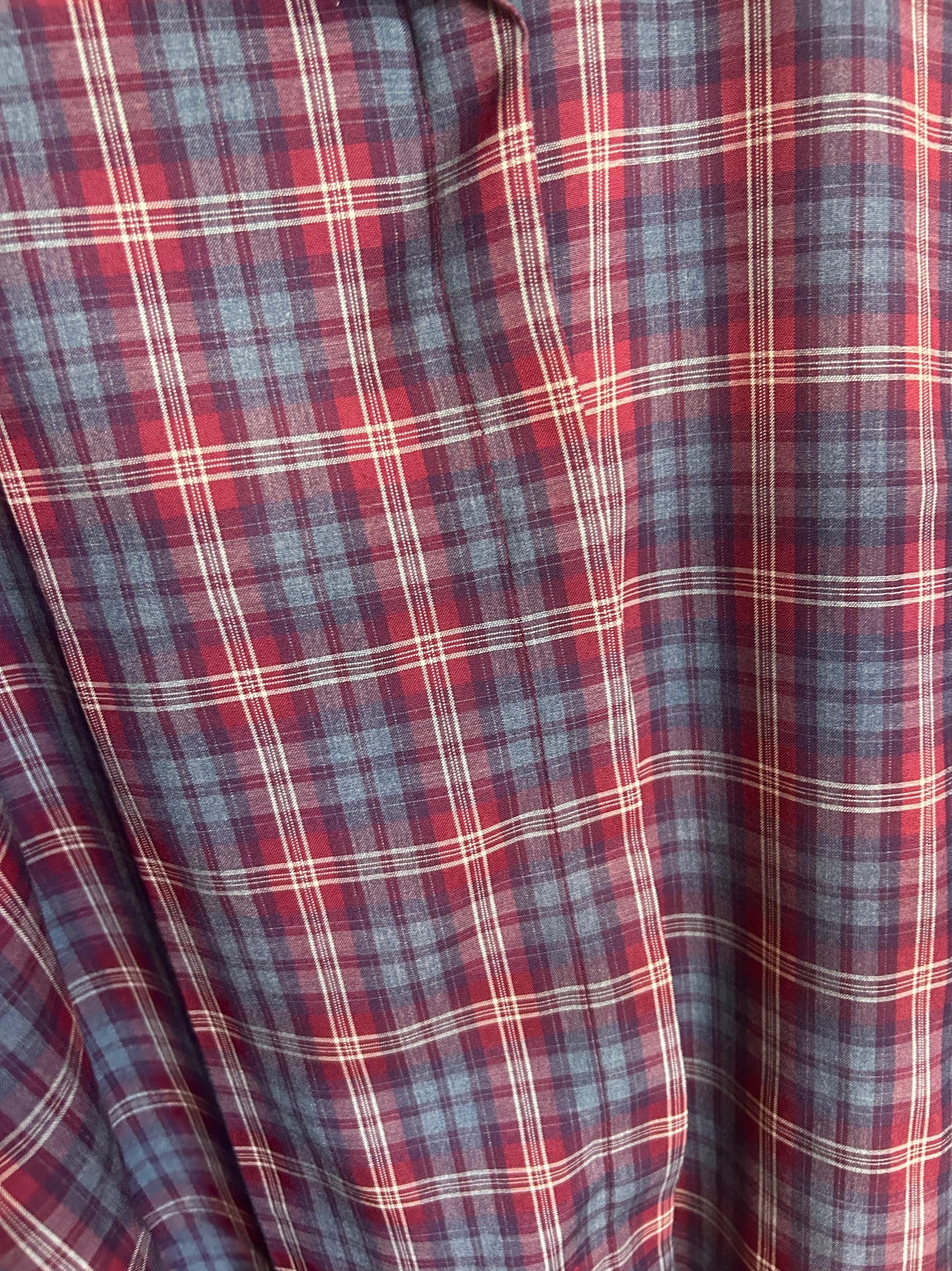 Geruite Blouse met Pofmouwen – Bordeaux tint 🍁