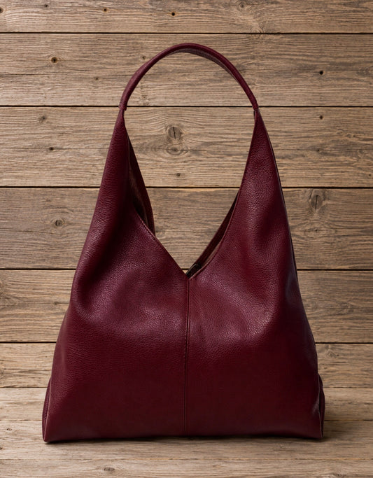 Bordeaux handtas 100% leder