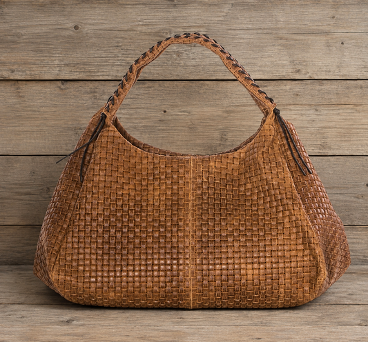 100% lederen handtas Camel