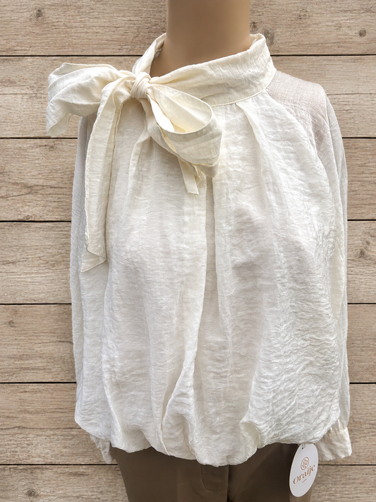 Beige elegante chiffon blouse