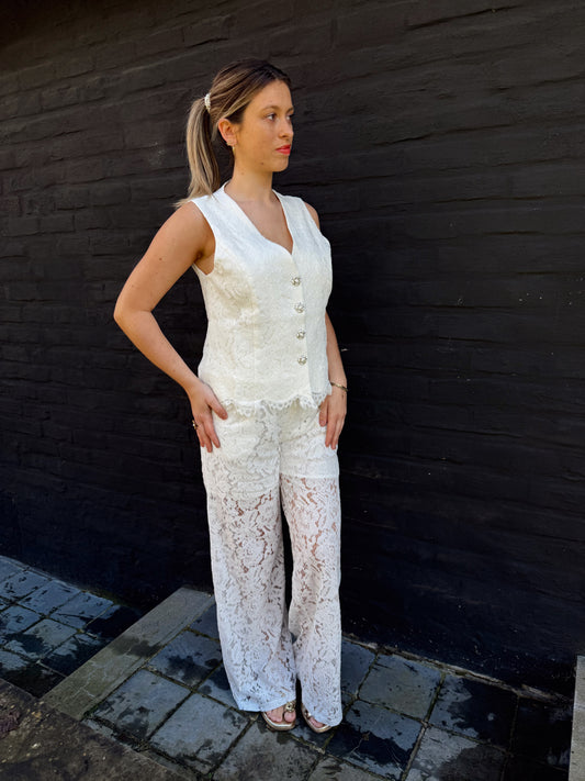 Laatste stuk: large. Elegante katoenen Broek Choklate Paris – Tijdloos & Vrouwelijk
