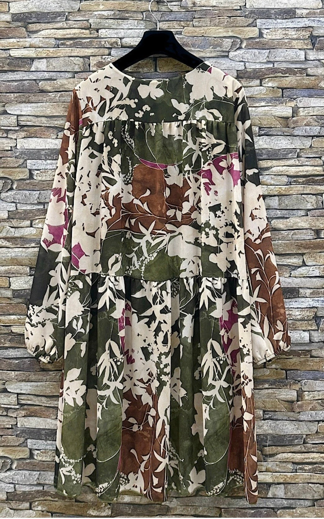 Herfstjurk met groene print