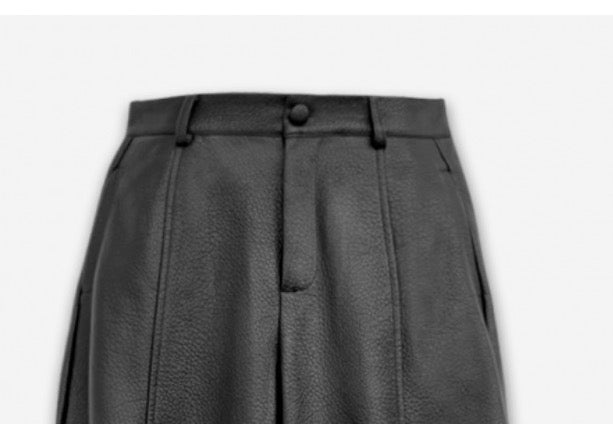Elli White leatherlook barrel broek