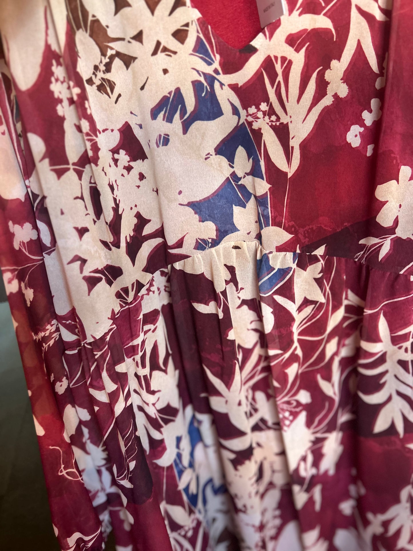Herfstjurk met bordeaux print