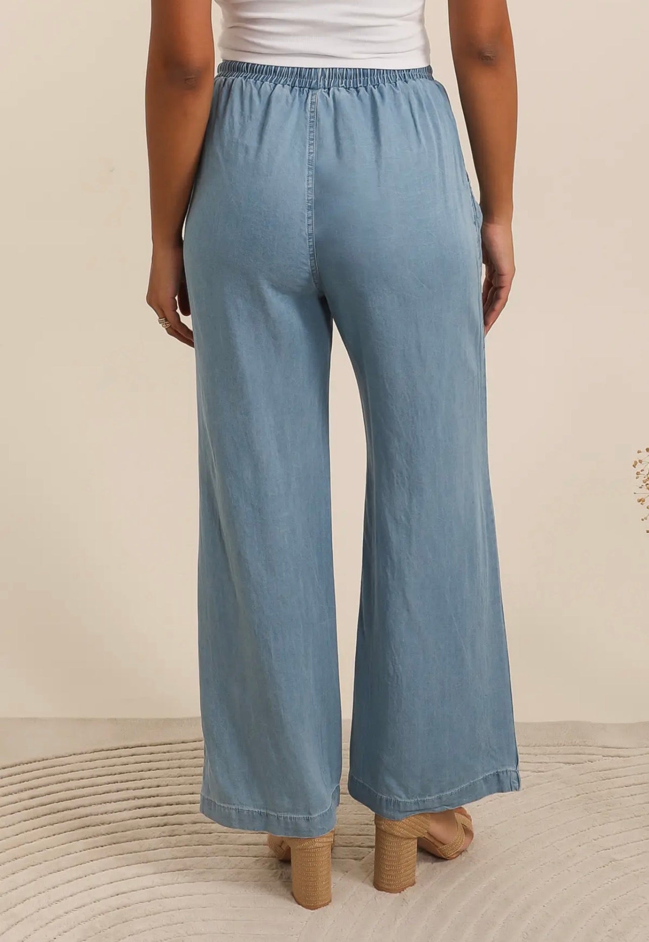 Losse denim-look in soepele lyocell stof 🩵