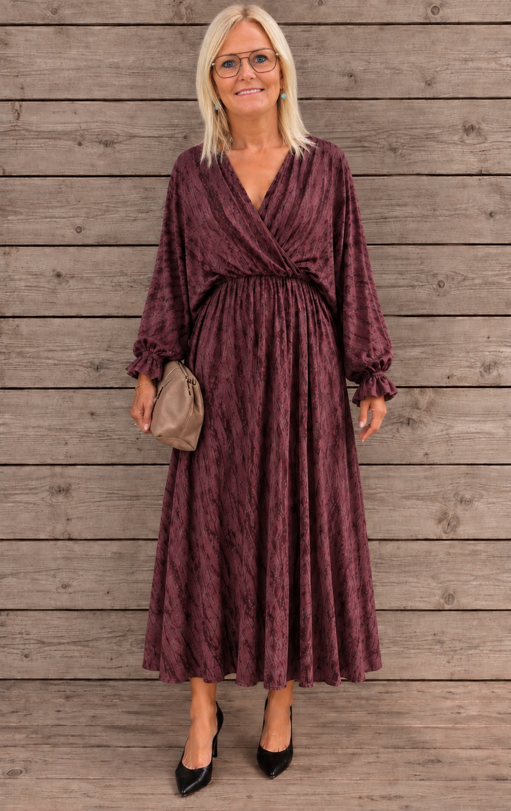 Elegante bordeaux jurk