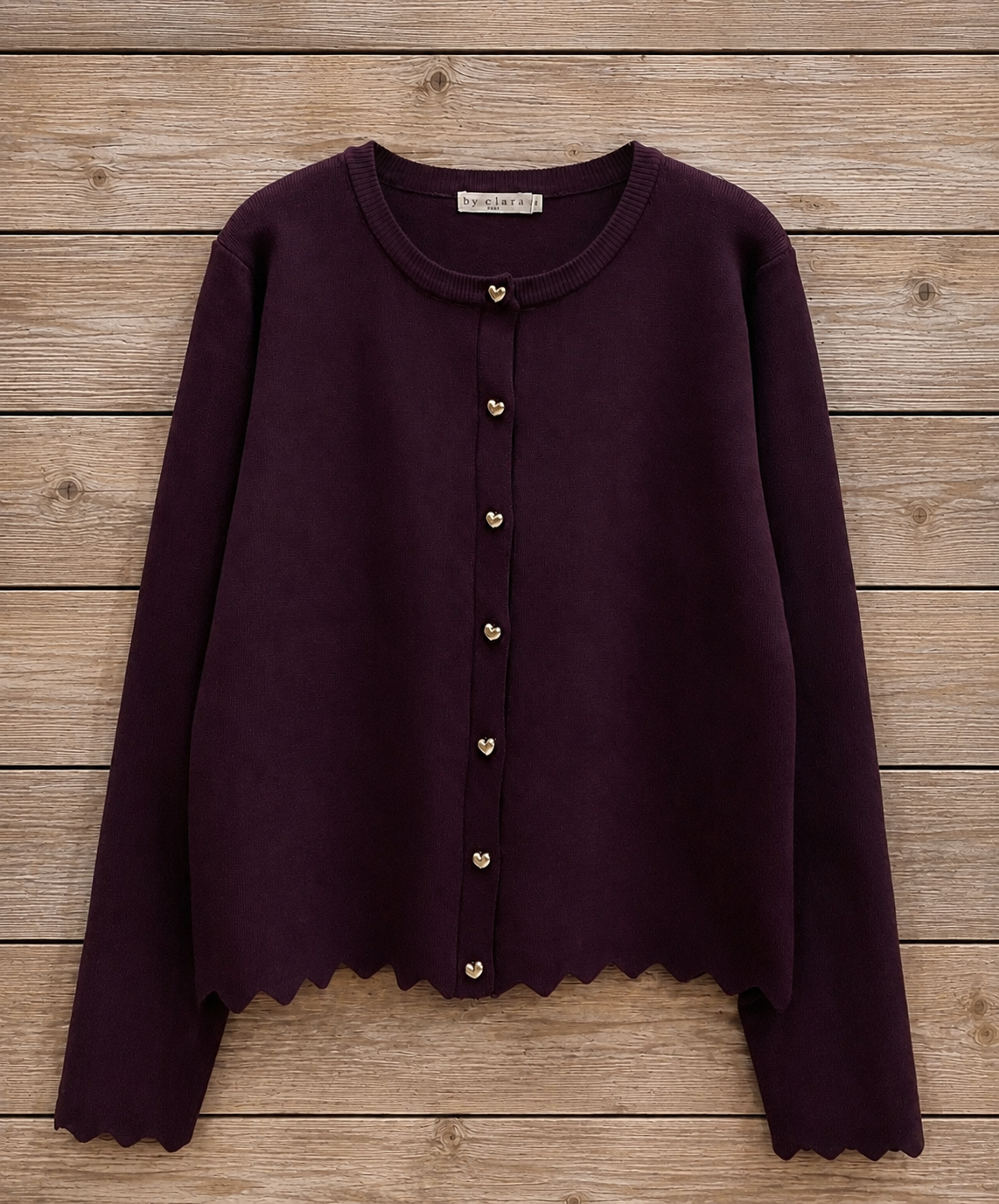 Aubergine hartjes knit
