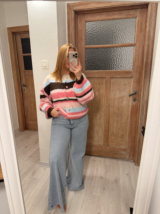 Zachte gestreepte vest/trui