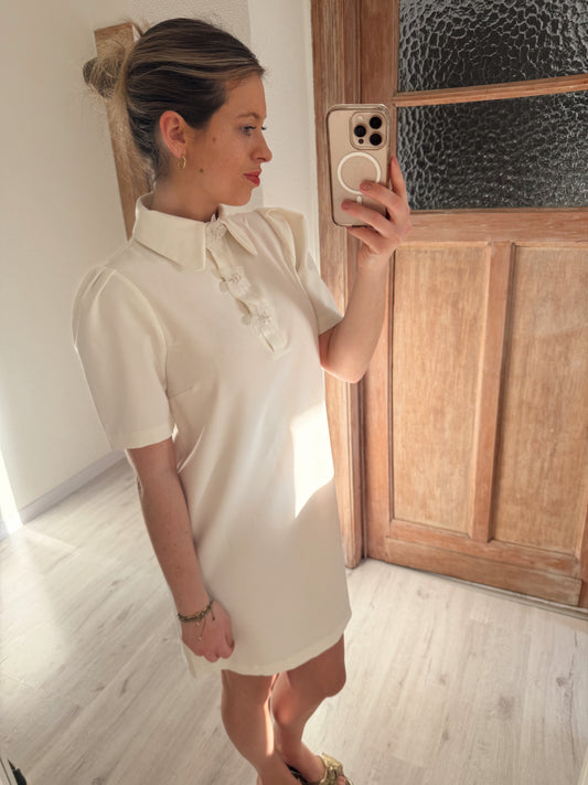 Elly White jurk gebroken wit