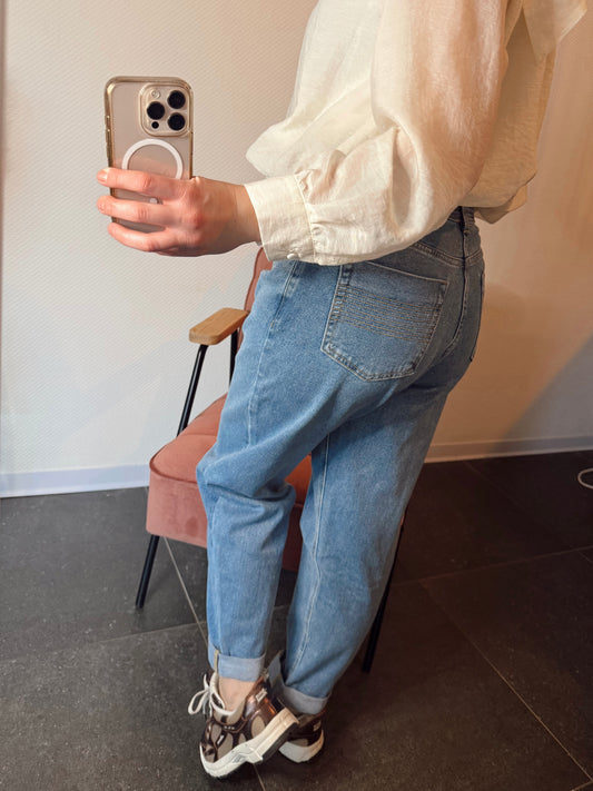 Toxik3 mom jeans met stretch