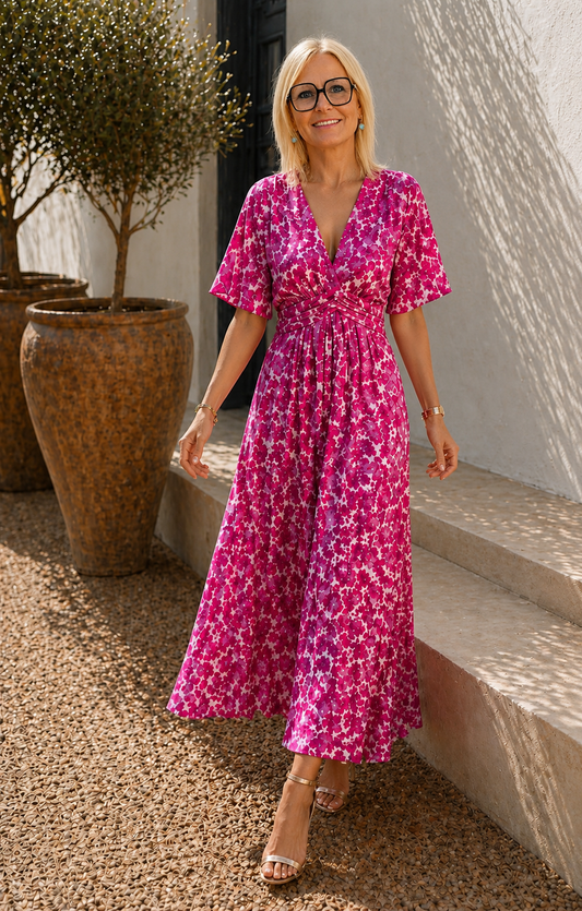 Fuchsia bloemenjurk 🌺
